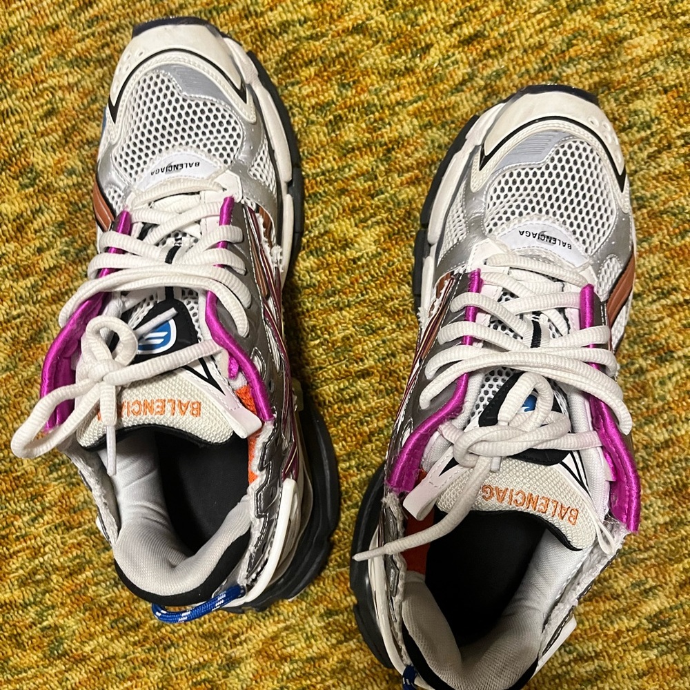 Balenciaga Women's Sneakers in Pink, Orange, and Black